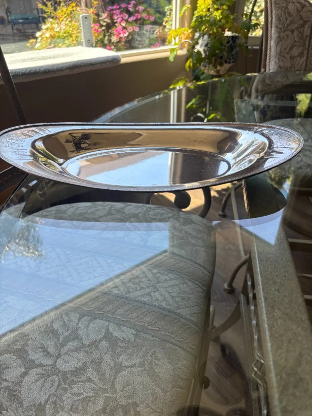 Vintage Heirloom Plate Silver Plated Oval Serving Platter